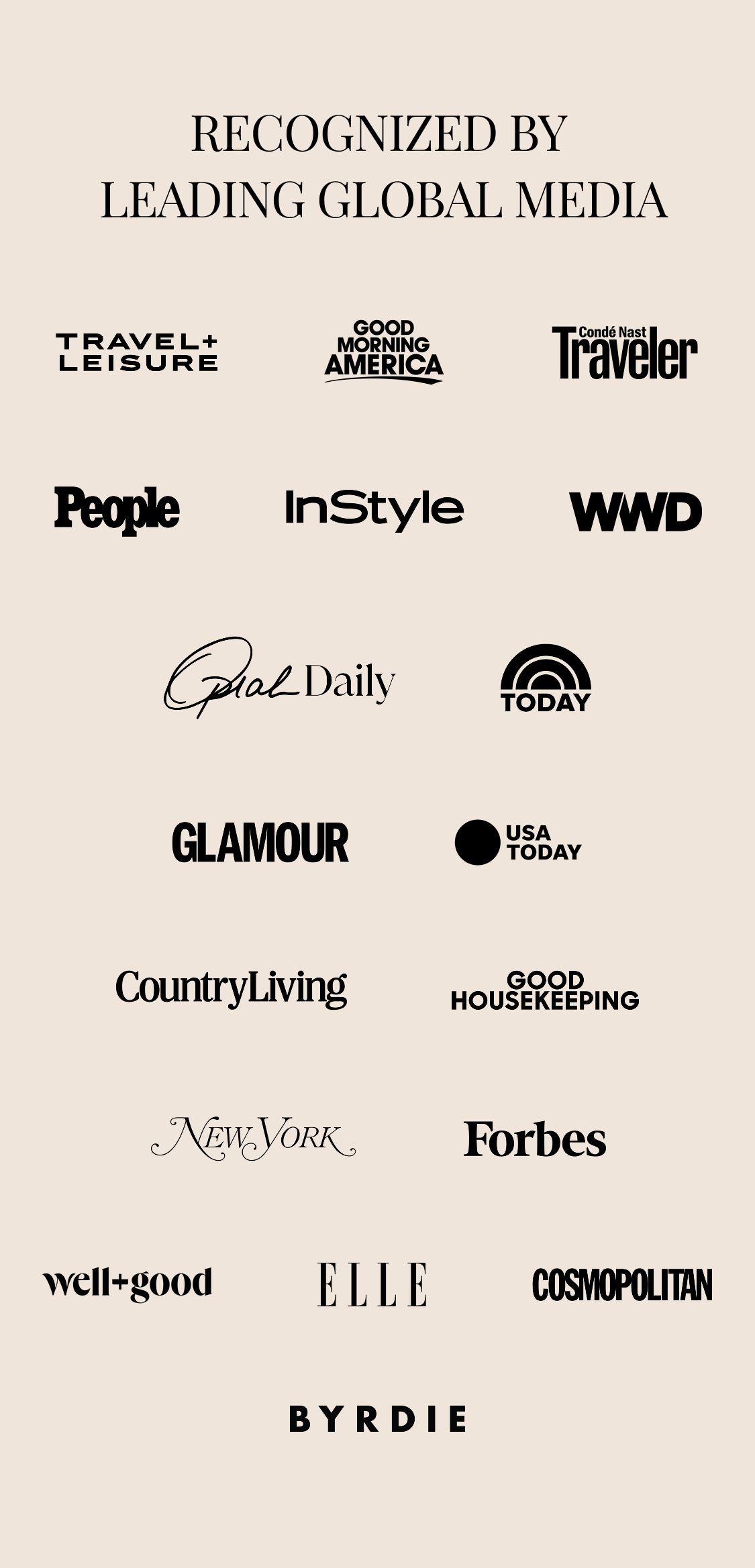 Baggallini media recognition logos